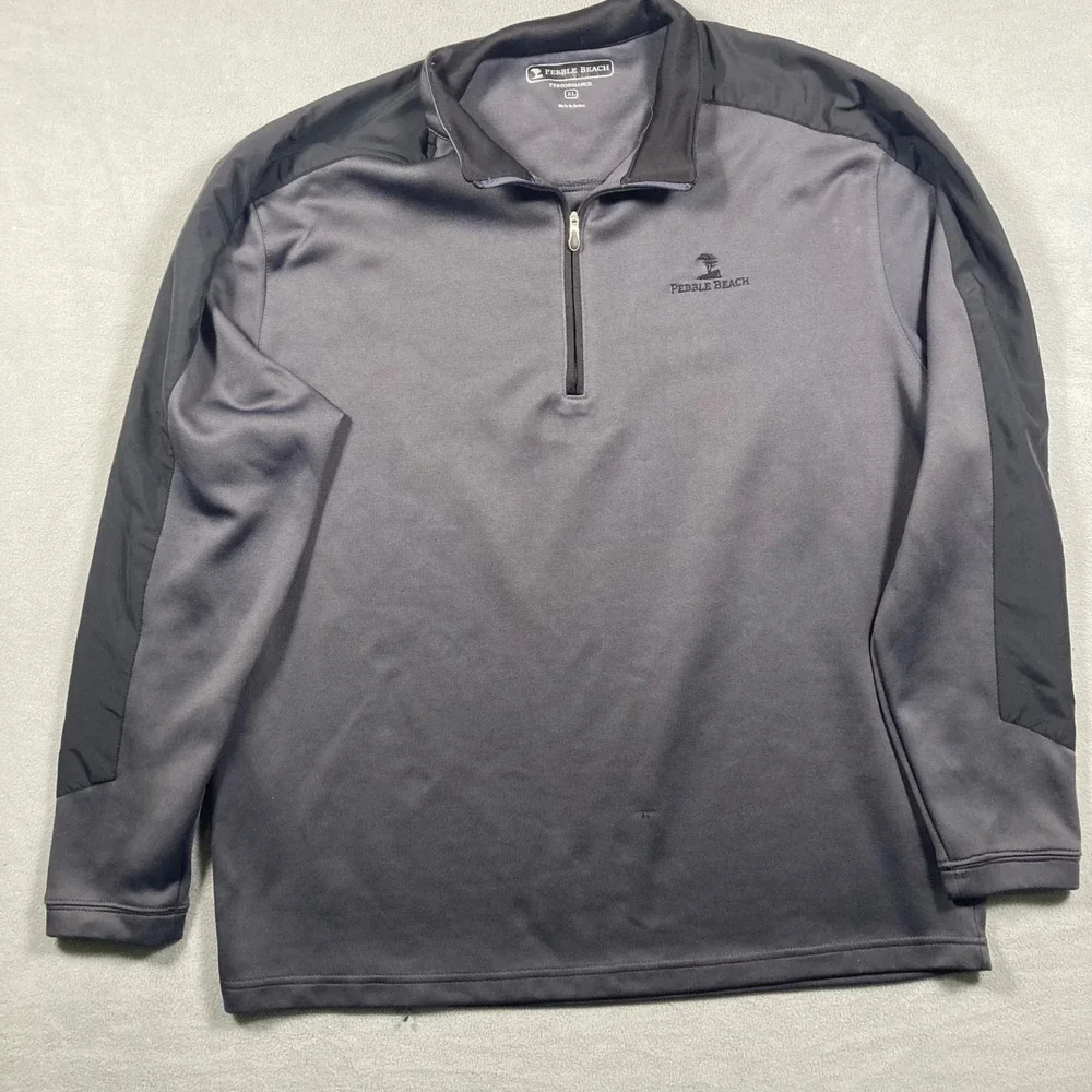 Pebble Beach Pullover Mens XL Gray Performance Solid